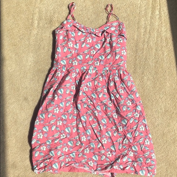 LC Lauren Conrad Dresses & Skirts - Pink Bird and Leaf Print Cami Dress